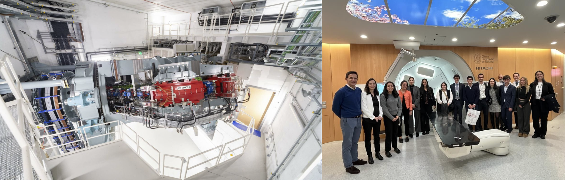 Fostering Talent Programme group exploring a proton therapy machine